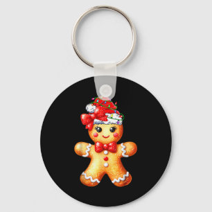 Merry Christmas Shirt Gingerbread Santa Pajamas Gi Key Ring