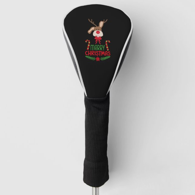 Merry Christmas Shirt, Rudolph-Christmas Golf Head Cover (Front)