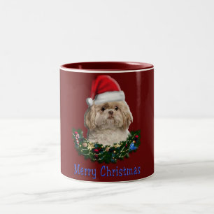 Merry Christmas Shitsu Two-Tone Coffee Mug