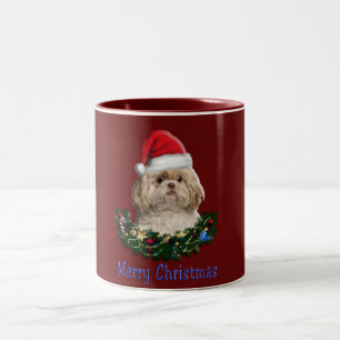 Merry Christmas Shitsu Two-Tone Coffee Mug
