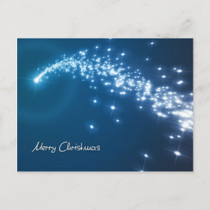 Merry Christmas shooting star Holiday Postcard