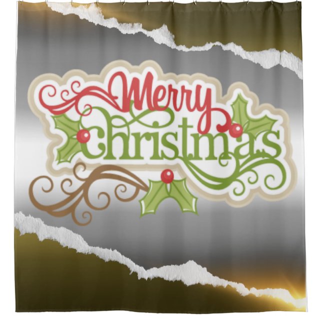 Merry Christmas  Shower Curtain (Front)