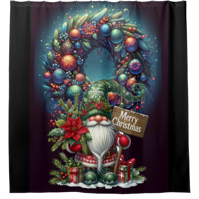 MERRY CHRISTMAS SHOWER CURTAIN (Front)