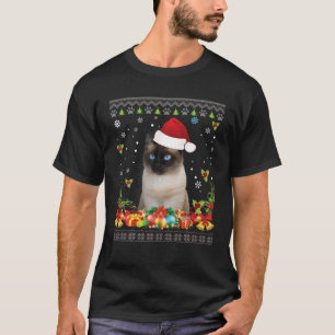 Merry Christmas Siamese Cat Ugly Sweater Santa Cla