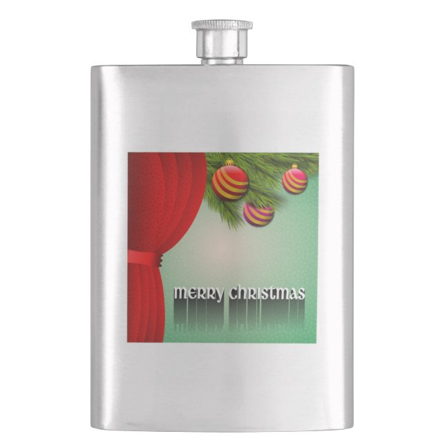 "MERRY CHRISTMAS" SIGN HIP FLASK (Front)
