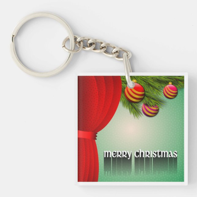 "MERRY CHRISTMAS" SIGN KEY RING (Front)