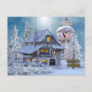 Merry Christmas Silent Winter Night Holiday Postcard
