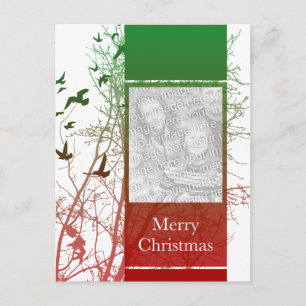 merry christmas (silhouscreen) holiday postcard