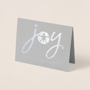Merry Christmas   Silver Sand Dollar Foil Card