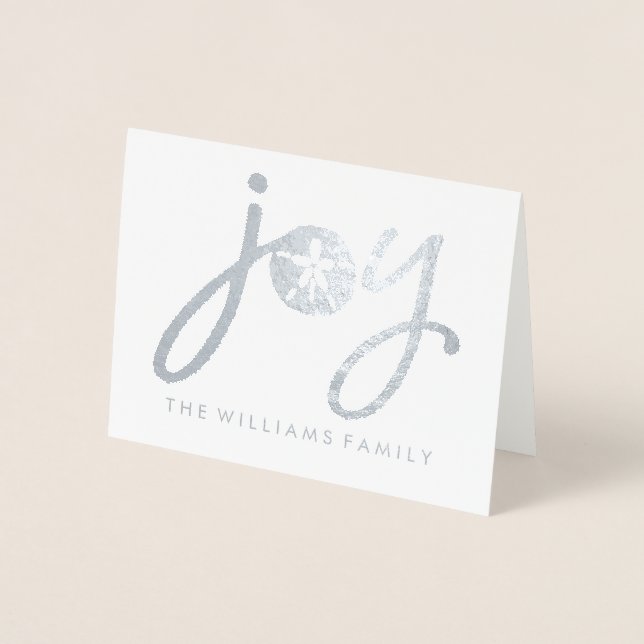 Merry Christmas | Silver Sand Dollar Foil Card (Front)