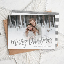 Merry Christmas Silver Script Photo Overlay