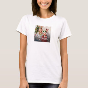 Merry Christmas Simple Custom Photo T-Shirt