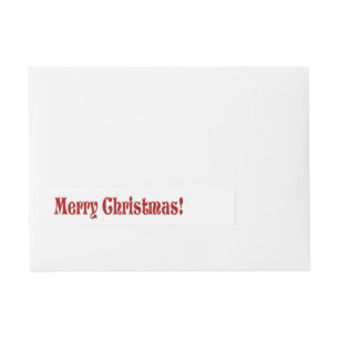 Merry Christmas Simple Hand Lettered Wraparound Address Label