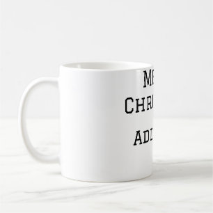 Merry Christmas simple minimal add name text moder Coffee Mug