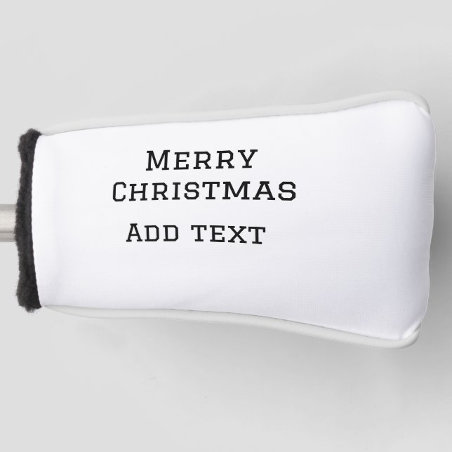 Merry Christmas simple minimal add name text moder Golf Head Cover (Front)