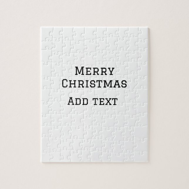 Merry Christmas simple minimal add name text moder Jigsaw Puzzle (Vertical)