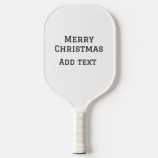 Merry Christmas simple minimal add name text moder Pickleball Paddle (Front)