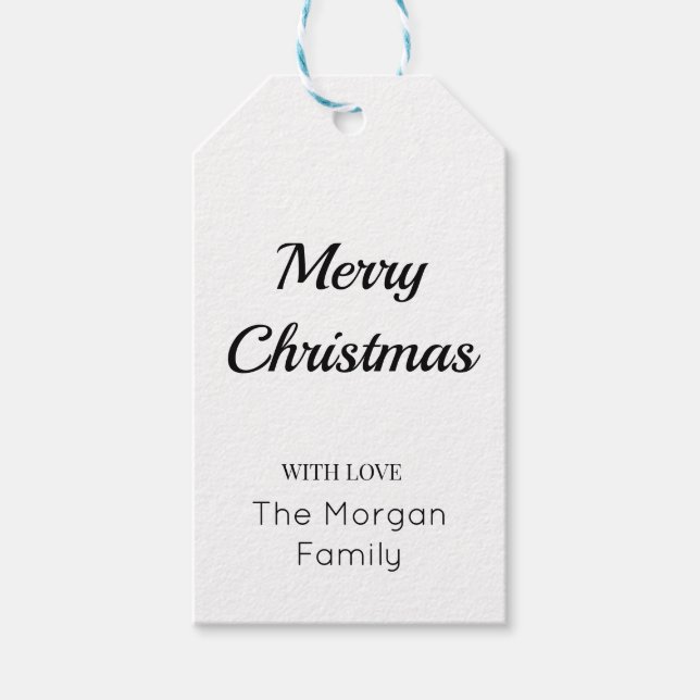 merry christmas simple minimal gift tag (Front)