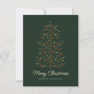 Merry Christmas Simple Modern Christmas Tree Holiday Card