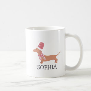 Merry Christmas Simple Modern Dachshund Dog  Coffee Mug