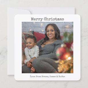Merry Christmas Simple Modern Photo Card