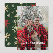 Merry Christmas simple one photo family Holiday