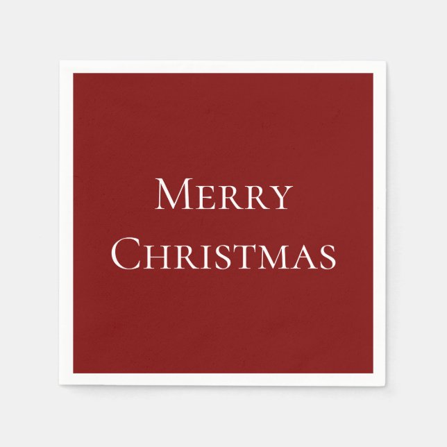 Merry Christmas Simple Red  Napkin (Front)