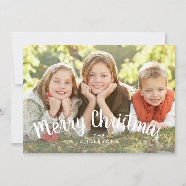 Merry Christmas Simple Script Holiday Photo (Front)