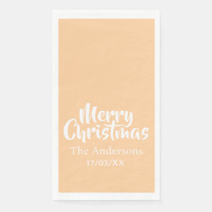 Merry Christmas Simple Stylish Modern Minimal Mono Napkin