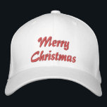 Merry Christmas Simple Typography Embroidered Embroidered Hat<br><div class="desc">Merry Christmas Simple Modern Typography Custom Embroidered Baseball Cap features the simple modern embroidered text "Merry Christmas". Perfect as a gift for family and friends for Christmas holidays. Created by Evco Studio www.zazzle.com/store/evcostudio</div>