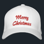 Merry Christmas Simple Typography Embroidered Embroidered Hat<br><div class="desc">Merry Christmas Simple Modern Typography Custom Embroidered Baseball Cap features the simple modern embroidered text "Merry Christmas". Perfect as a gift for family and friends for Christmas holidays. Created by Evco Studio www.zazzle.com/store/evcostudio</div>