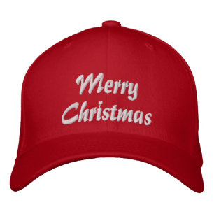 Merry Christmas Simple Typography Embroidered Embroidered Hat