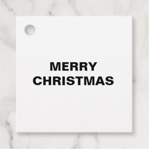 MERRY CHRISTMAS SIMPLE  WHITE TAG