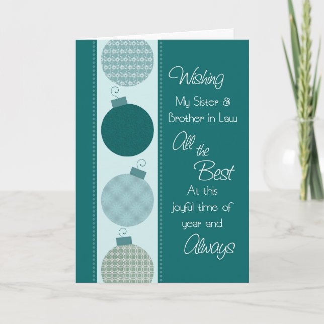 Merry Christmas Sister & Brother in Law Card (Front)