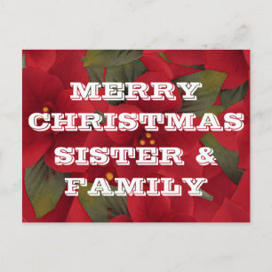 Merry Christmas Sister, Family Postcard