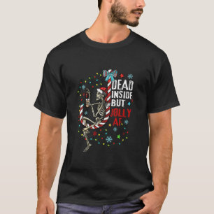 Merry Christmas Skeleton Dead Inside Xmas Candy Ca T-Shirt