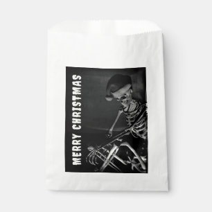 Merry Christmas. Skeleton with Santa hat Favour Bag
