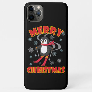 Merry Christmas Skiing Penguin iPhone 11 Pro Max Case