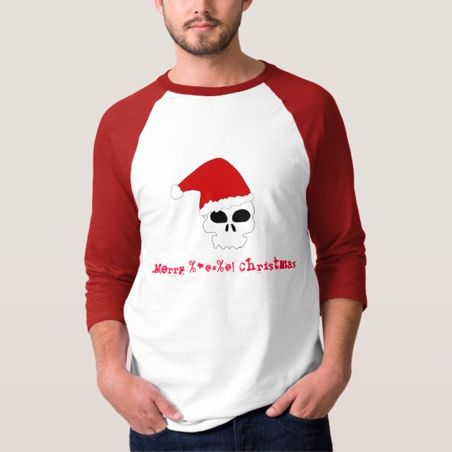 Merry Christmas Skull fans T-Shirt (Front)