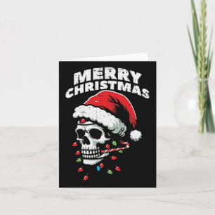 Merry Christmas Skull Santa Xmas Skeleton Head Men Card
