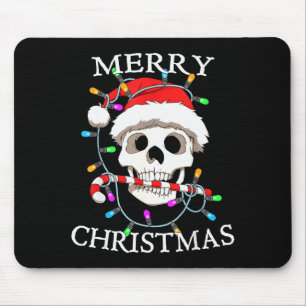 Merry Christmas Skull Skeleton Men Women  Mouse Pad