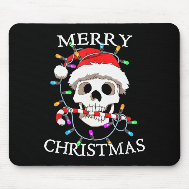 Merry Christmas Skull Skeleton Men Women  Mouse Pad (Front)