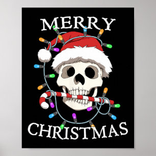 Merry Christmas Skull Skeleton Men Women Poster