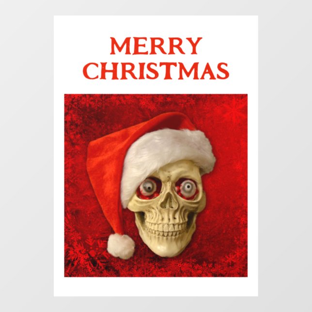 Merry Christmas. Skull wearing Santa hat (Sheet)