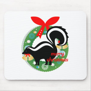 merry christmas skunk mouse pad