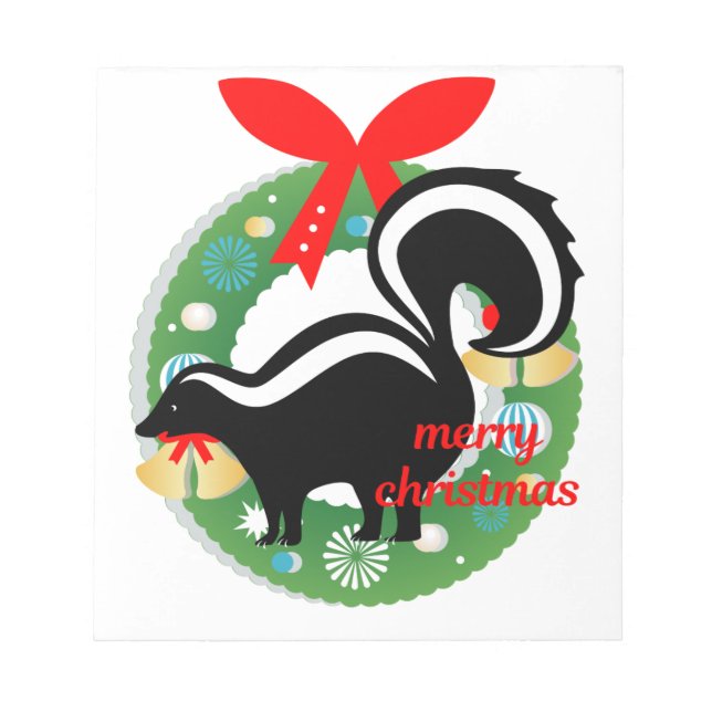merry christmas skunk notepad (Front)