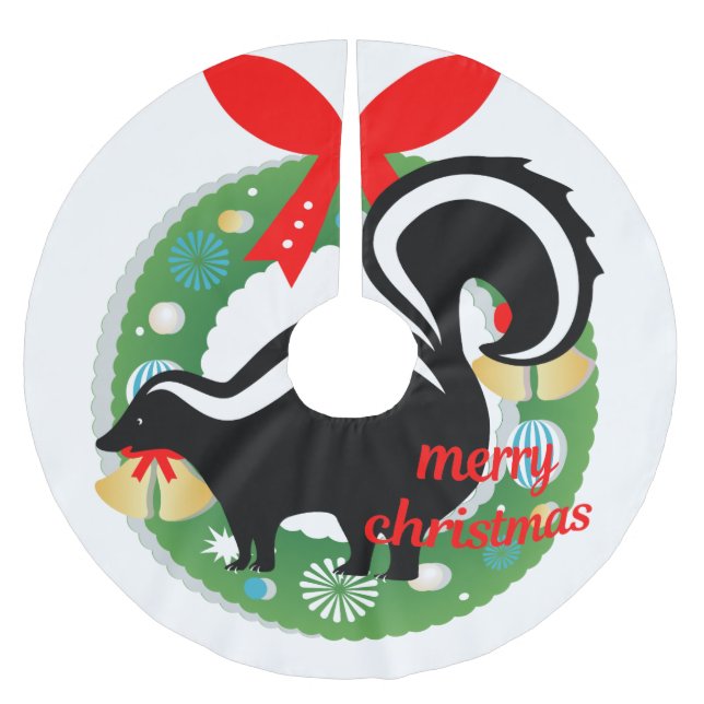 merry christmas skunk tree skirt (Front)