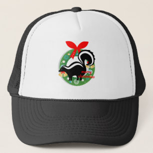 merry christmas skunk trucker hat