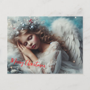 Merry Christmas Sleeping Angel Postcard