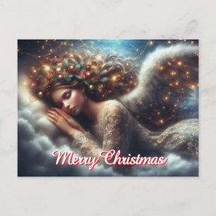 Merry Christmas Sleeping Angel Postcard